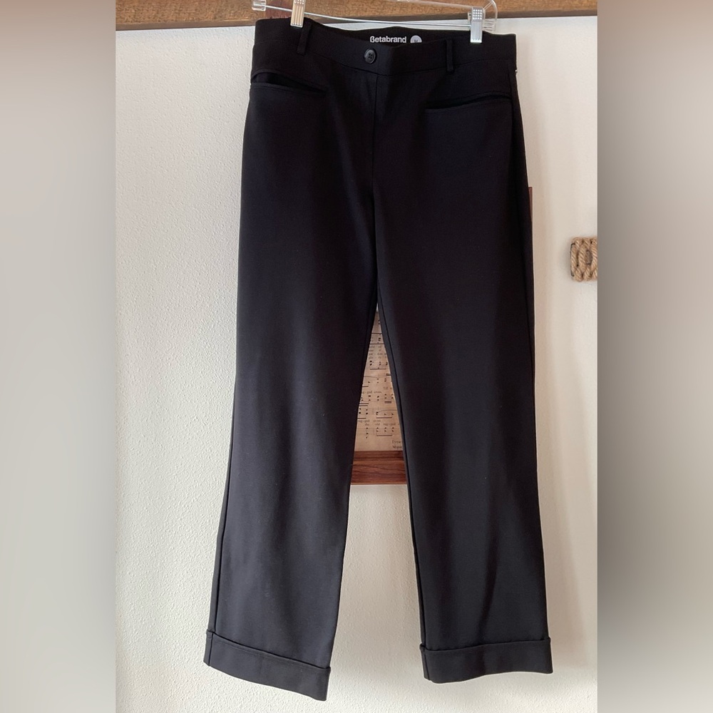 Betabrand black cuffed pants.